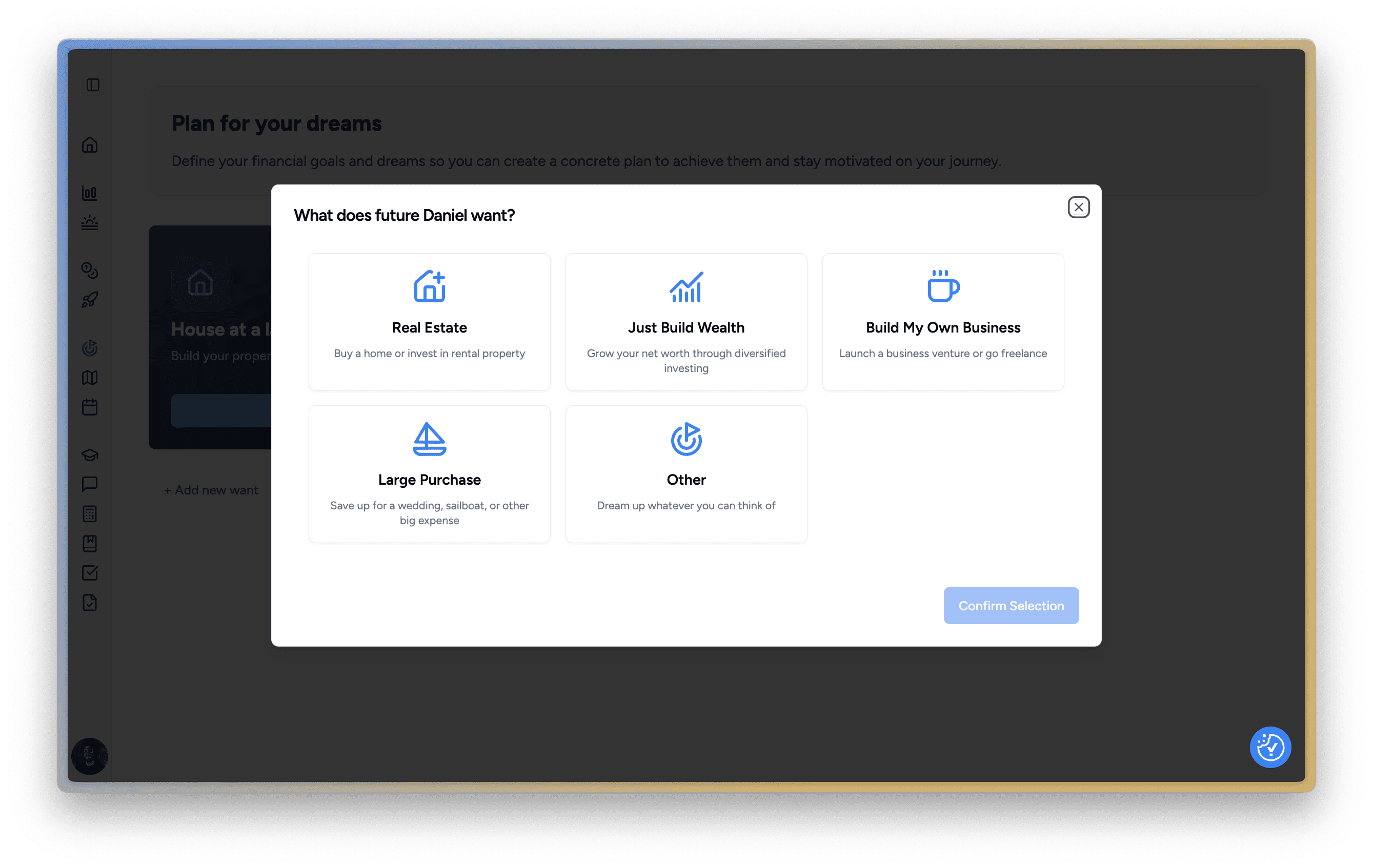 Start a business dashboard